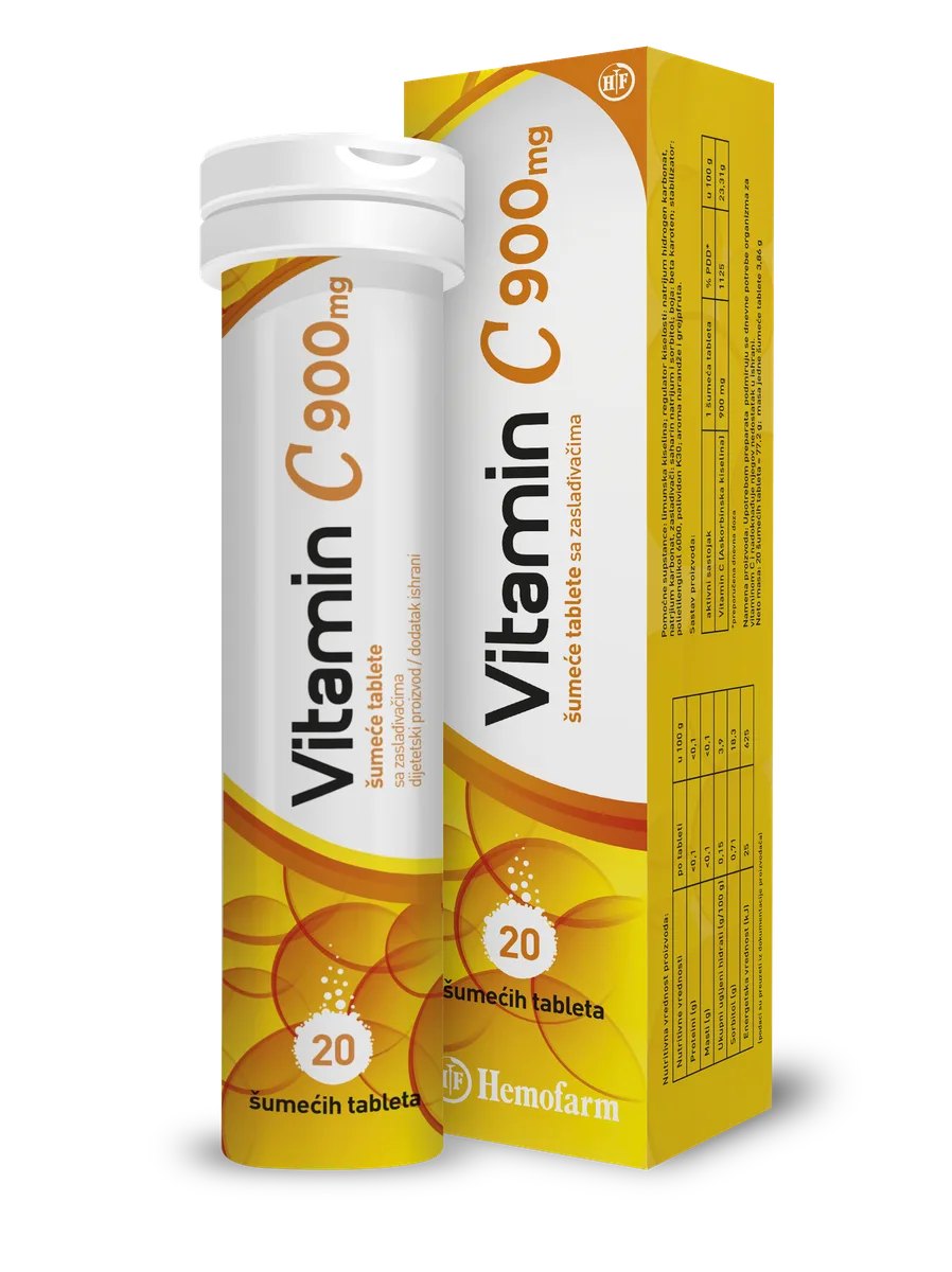 VITAMIN C EFF. 20X900MG HEMOFARM