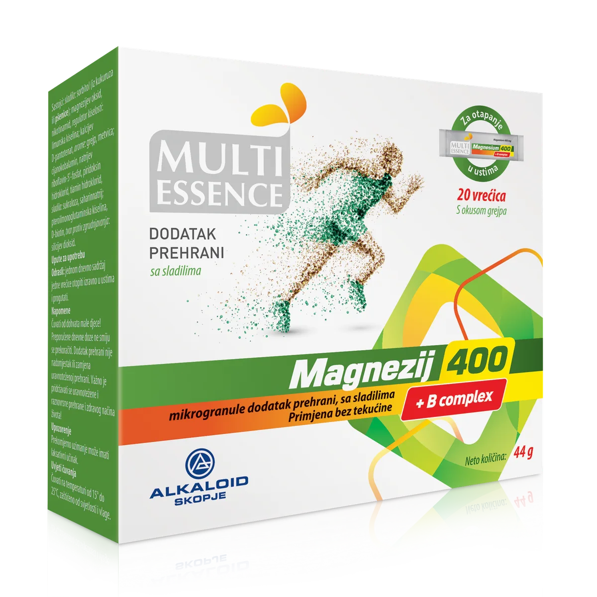 MULTI ESSENCE MAGNEZIUM 400 + B COMPLEX 20 KESICA