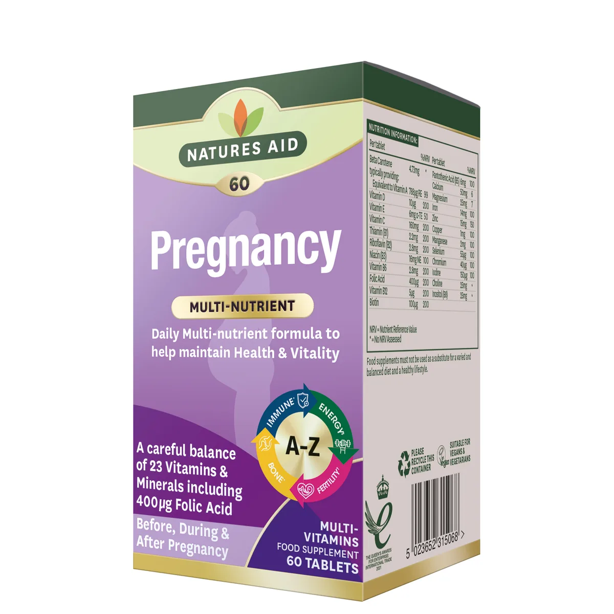 PREGNANCY MULTIVITAMIN TBL A60