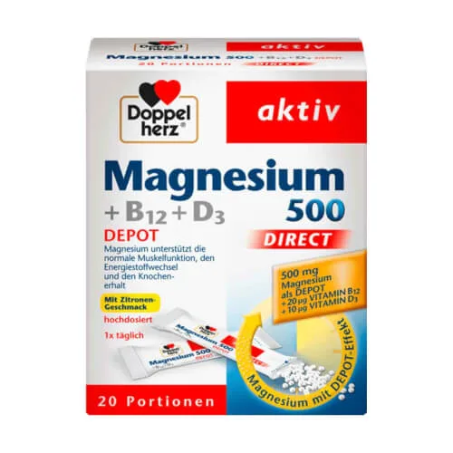 DOPPEL HERZ MAGNEZIJ 500+B12+D3 DIRECT A20